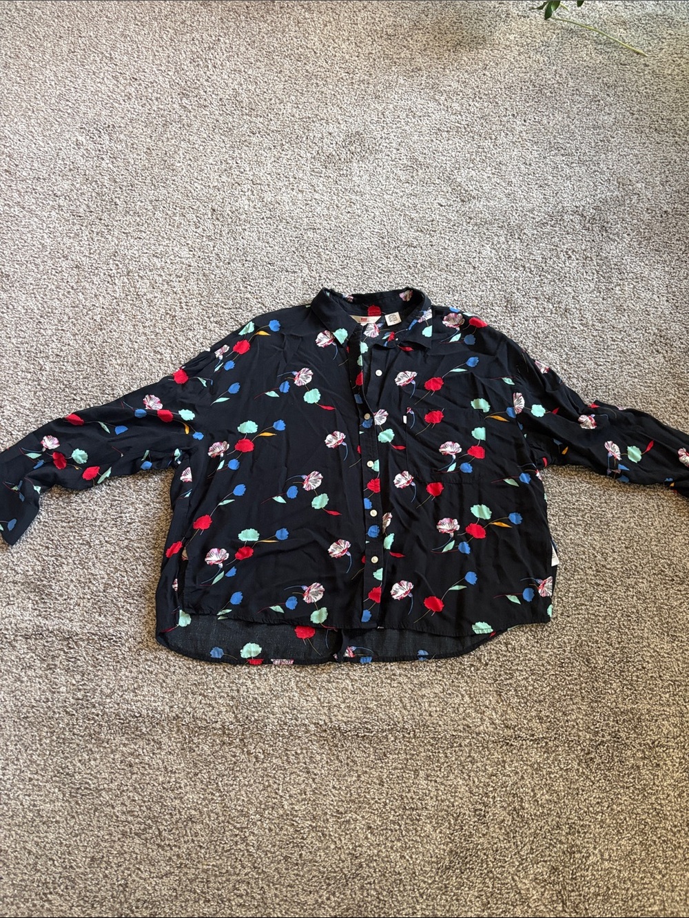 Levi's Black Button-Down Shirt with Multicolor Floral